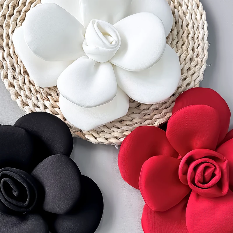 

3D Flower Petal Applique Dress Garment Accessories Camellia Flower Patches Handmade Clothing Dress Decoration Corsage