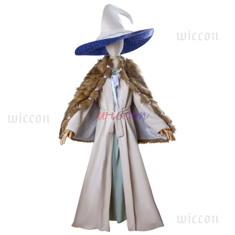 Game Ranni Cosplay Costume Full Set With Hat Wig Dress Cloak Full Set Halloween Carnival Cosplay Ranni Clothing Fake Hands Props