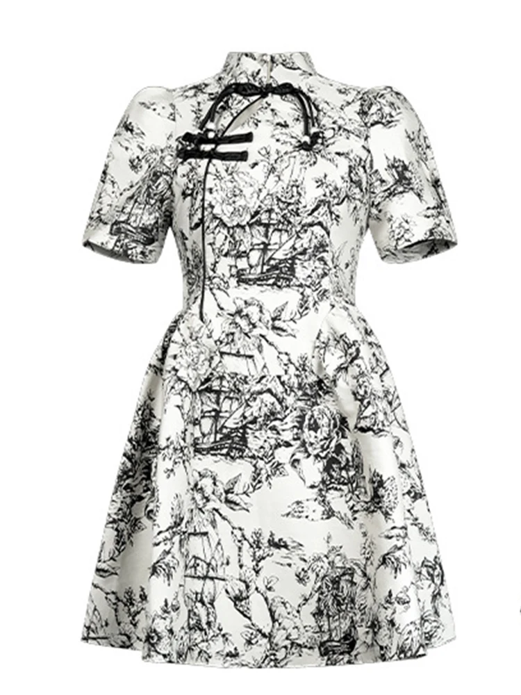 فستان شيونغسام قصير عتيق للنساء على طراز الأحداث الثقافية العصرية ثوب حفلة تجمع اجتماعي أنيق من تشيباو فيستدوس