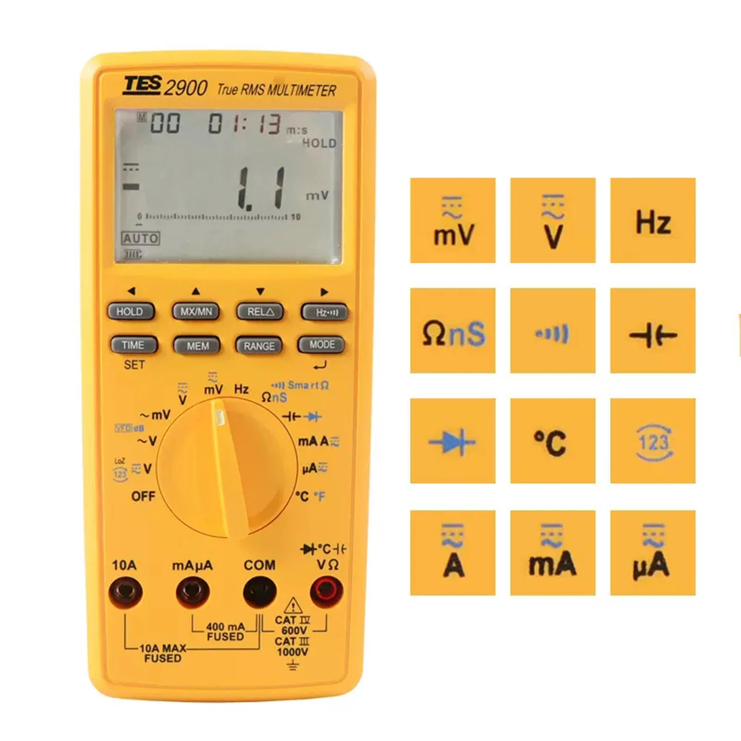 TES-2900 True RMS Multimeter Smart Ohm for Ground Resistance Measurement,Voltage Measurement to Dranin Ghost Voltages.