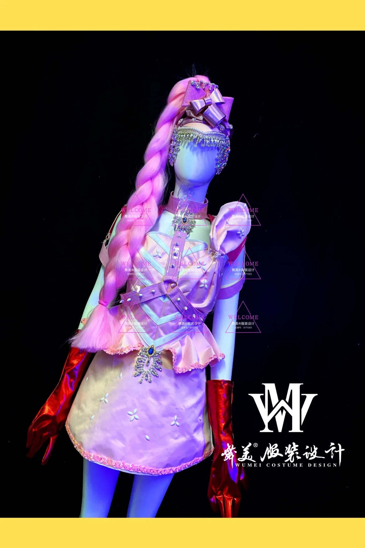 Nieuwe Nachtclub Roze Leuke Mooie Meisje Prestaties Jurk Vrouwelijke Bar DS Prestaties Jurk Dansvoorstelling Set