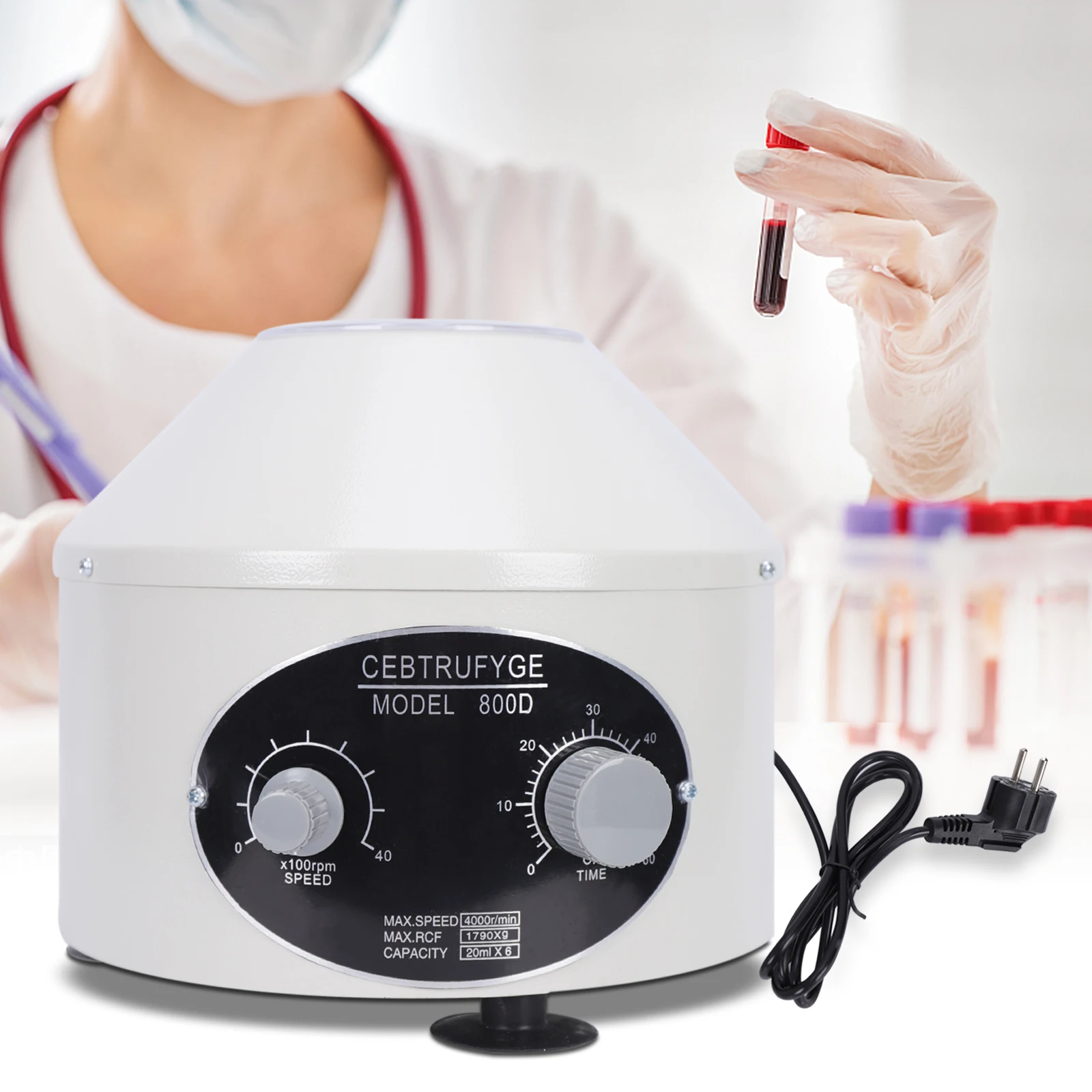 800d Tisch zentrifuge Geschwindigkeit regelung 6*20ml Labor-Mikro zentrifuge 4000r/min