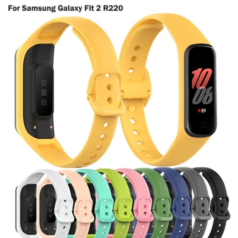 For Samsung Galaxy Fit 2 SM-R220 Soft Silicone Strap Wristband Replacement Bracelet 14 Optional Colors Smart Accessories