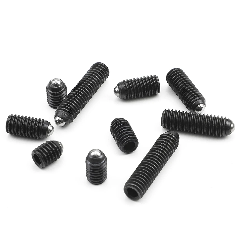JUIDINTO 2-15pcs Ball Plungers Stainless Steel Carbon Steel M3 M4 M5 M6 M8 M10 M12 Ball Point Set Screw Spring Plungers for Door