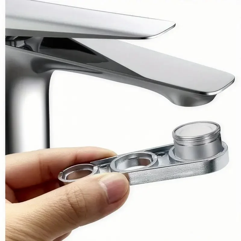 Llave universal para aireador de grifo, herramienta de aleación de zinc resistente 6 en 1 para caños de cocina y baño