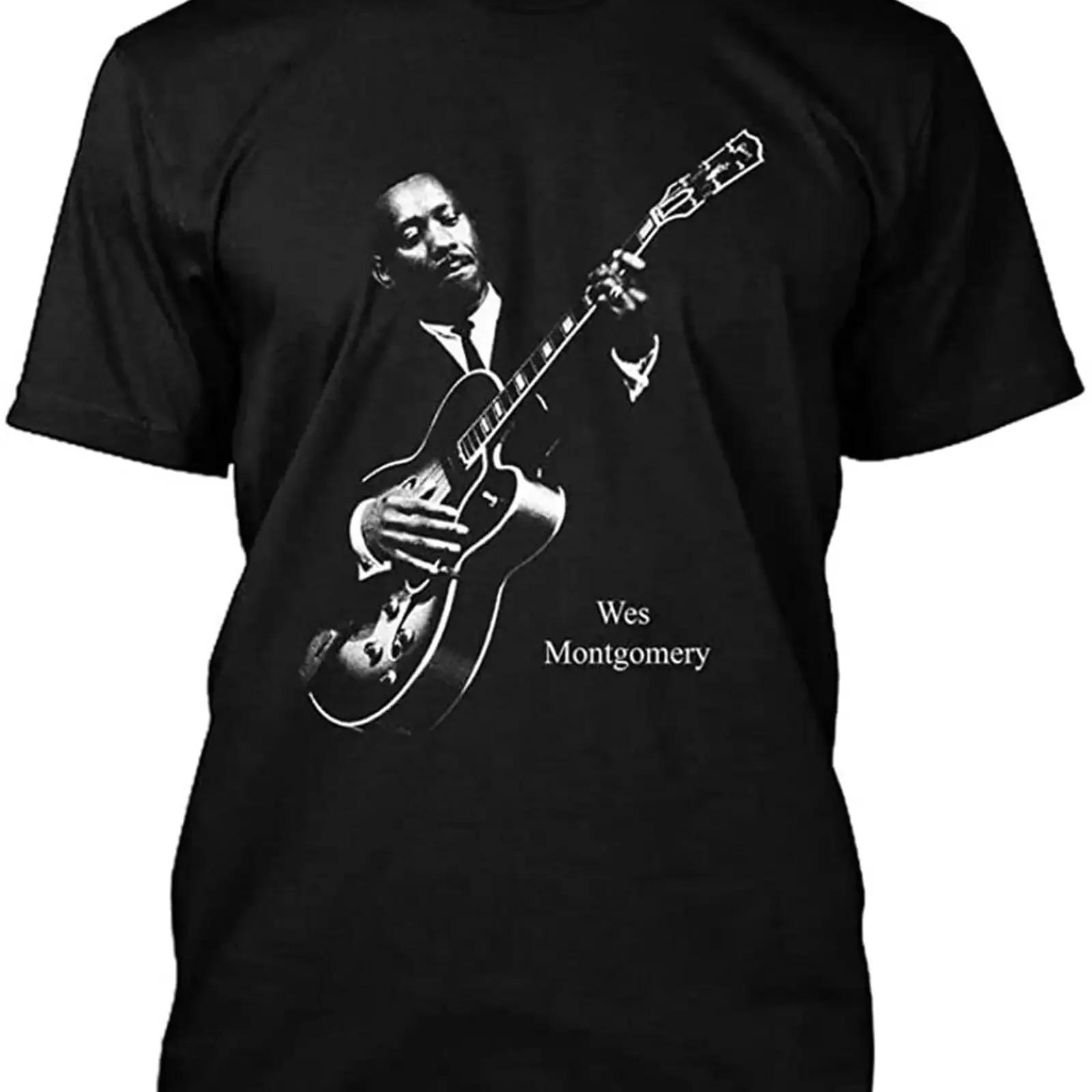 Camiseta NWT 6649 Wes Montgomery Jazz Smokin Day 3XL preta vintage lavada confortável e elástica para uso diário com estampa gráfica