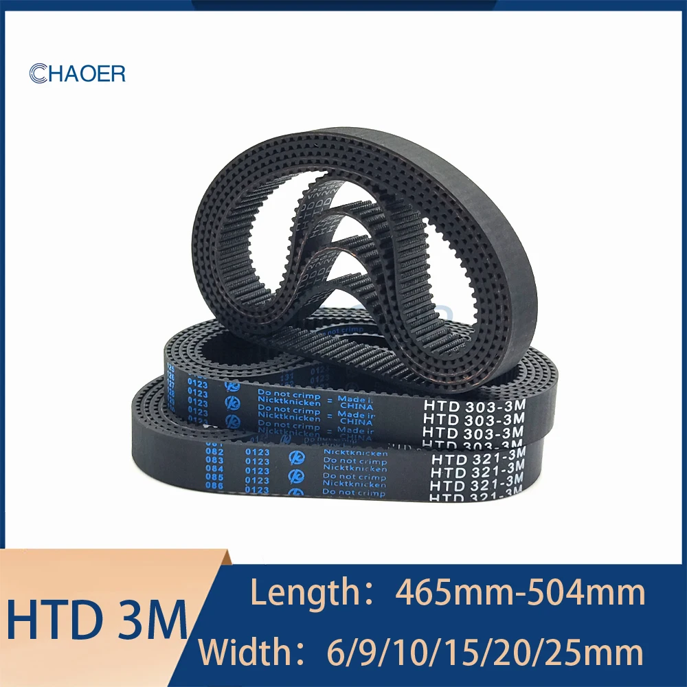 HTD 3M Rubber Close Timing Belt Length 465‑504mm Width 6‑25mm Low Backlash Synchronous Belt For CNC Router Spare Laser Engraving