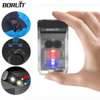 BORUiT V15 LED Keychain Flashlight EDC Powerful  Rotatable Lighting USB-C Rechargeable Torch Waterproof Camping Cap Light