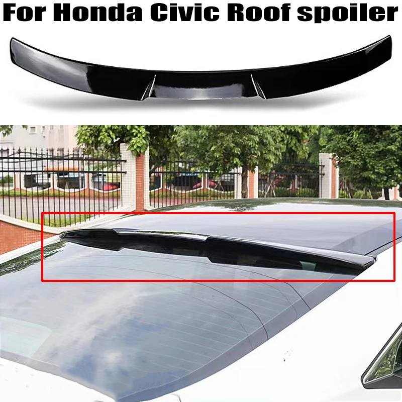 For Honda Civic 10th Gen Sedan 4 Door spoiler 2016 2017 2018 2019 2020 ABS Plastics Car Rear Roof cover wings spoiler Airfoil