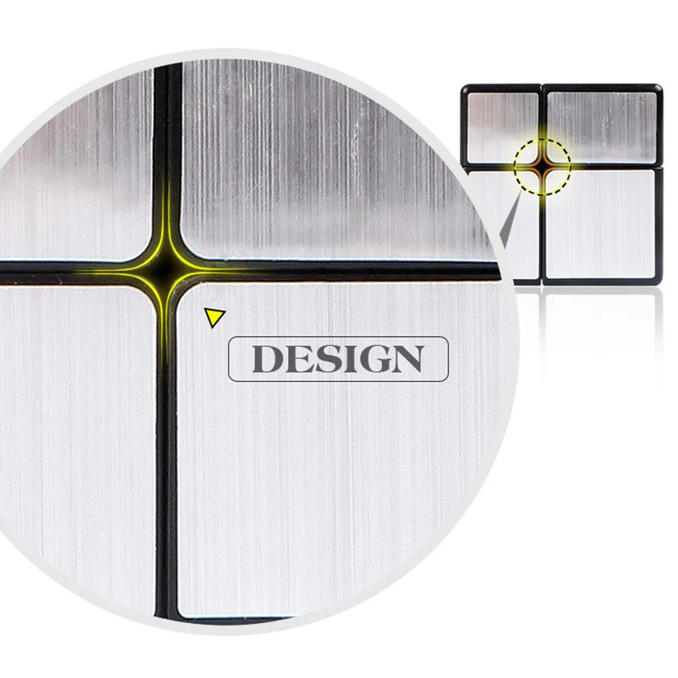 QiYi miroir 2x2 Cube magique Puzzle vitesse Cube magique doré/argent autocollant Cube jouets pour enfants 2x2x2 Cube de vitesse Cube miroir