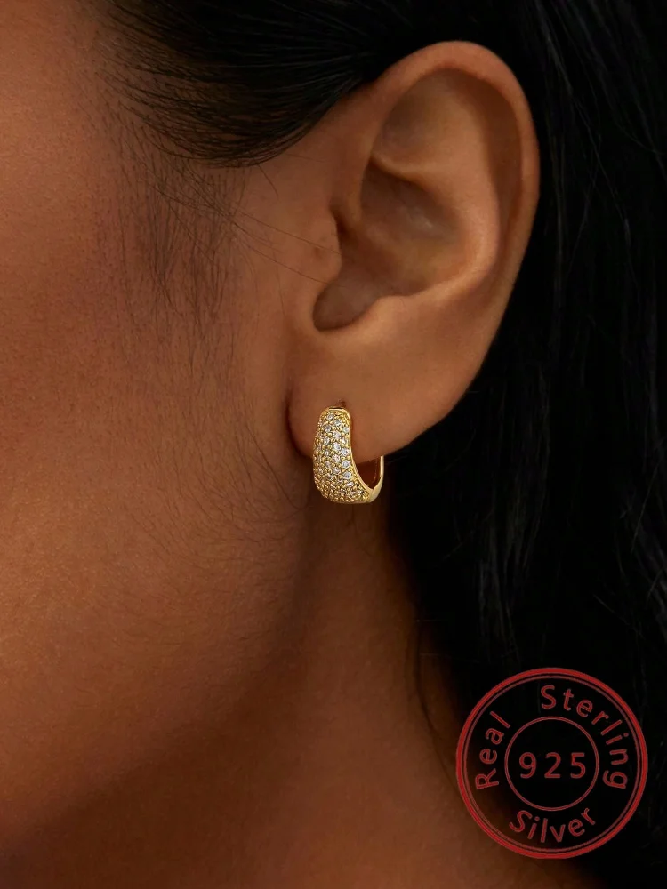 

Серьги из стерлингового серебра 925 пробы с гладкими круглыми цирконами в форме капли воды для женщин, модные ювелирные изделия высокого качества на годовщину, изысканные украшения