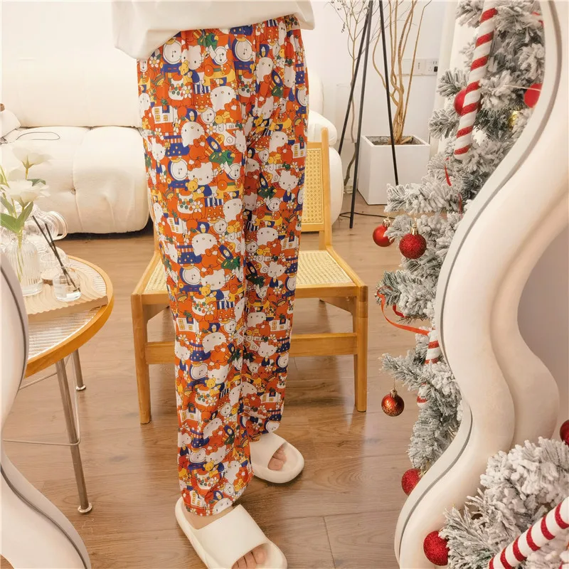 Kawaii Sanrio Pajama Pants Hello Kittys Accessories Cute Anime Loose Spring and Autumn Home Leisure Wearable Toys for Girls Gift