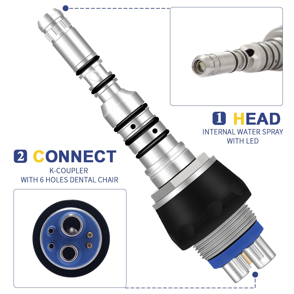 Manipolo dentale ad alta velocità adattatore ad innesto rapido turbina ad aria 4 6 fori connettore Kvo sedia odontoiatrica KC4/KCL6B