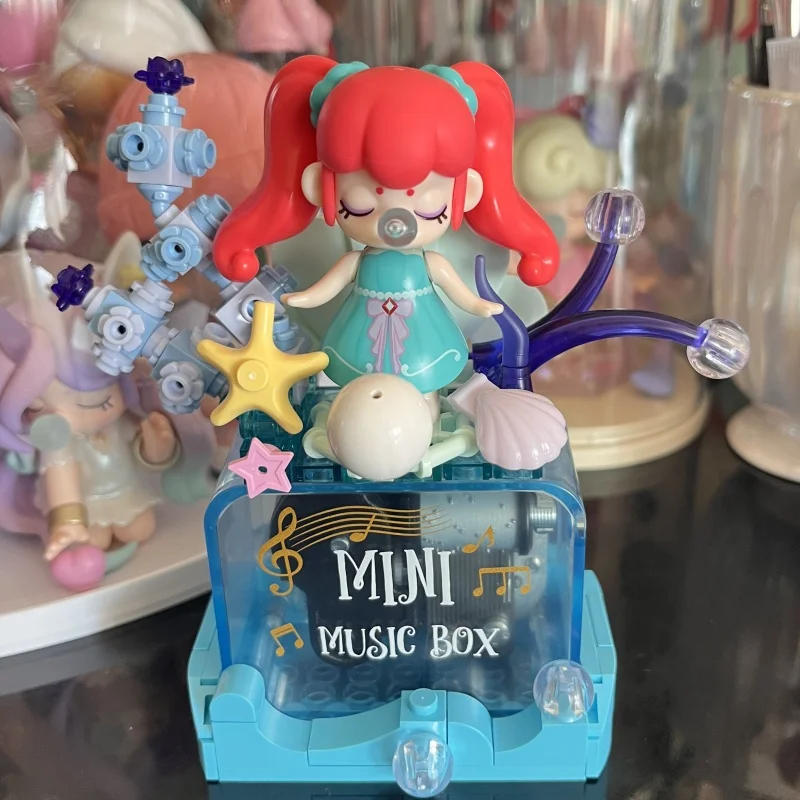 JAKI Pinlepai Nanci rolife Building Block Music Box Blocks Brick Bricks Cartoon Figure Musical Decoration Toys For Children