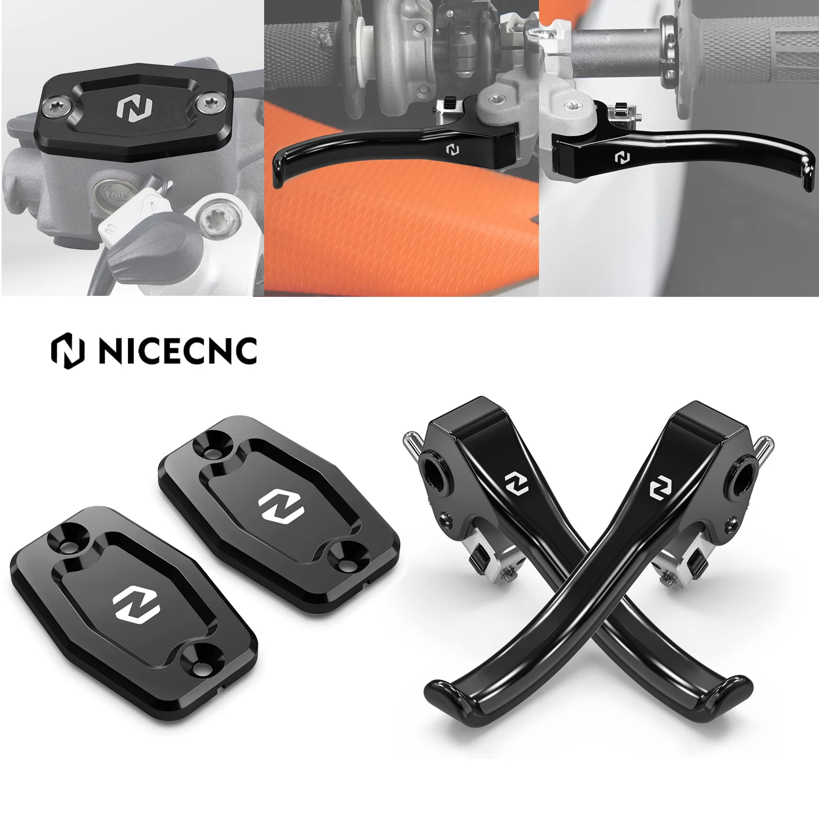 Brake Clutch Lever & Reservoir Cover For GasGas EC 300 EC 250 ECF 350 2021-2024 For Husqvarna TE 300 FE 250 FE 450 2022-2024