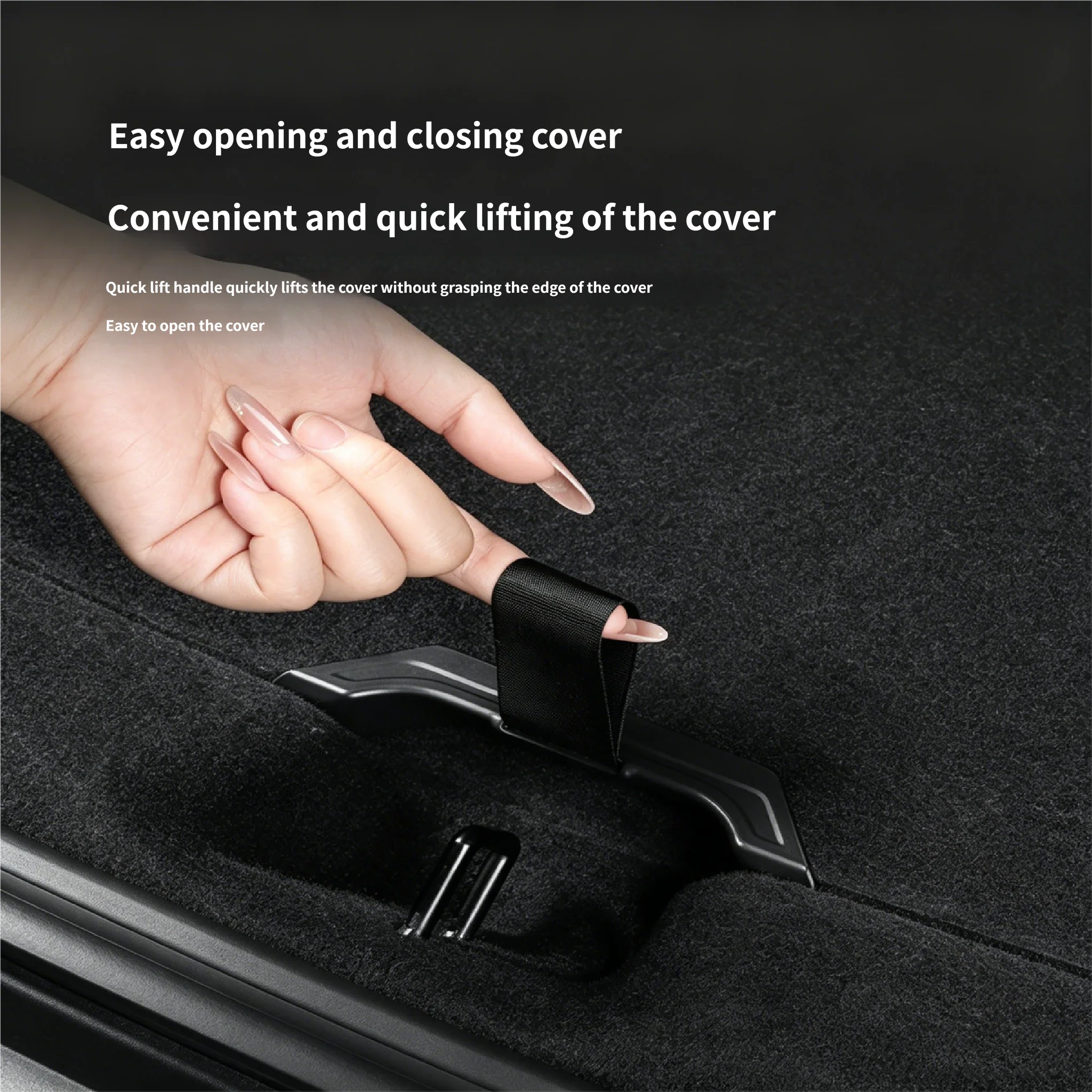 For CTrunk Rope Tesla Model Y Juniper 2025 Trunk Cover Handle Tail Box Cover Draw Rope Drawstring Handle Pull Straps Accessories