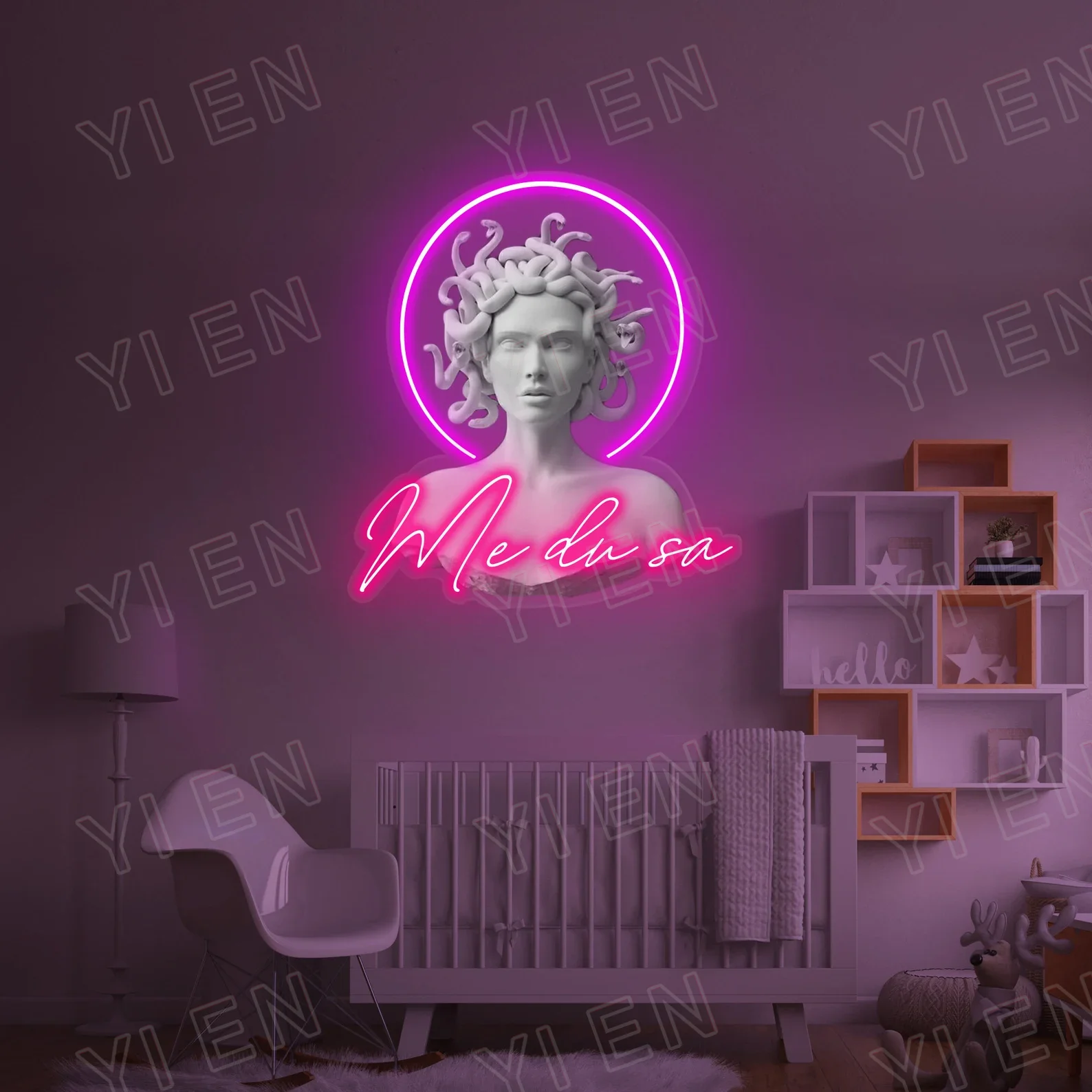 Enchanting Medusa Head Neon Sign - Mythical LED Art with Greek Mythology, Acrylic Masterpiece for Home, Party, and Business Ambi