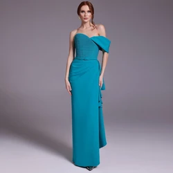 Customized Jersey Pleat Sash Prom A-line One-shoulder Bespoke Occasion Gown Long Dresses