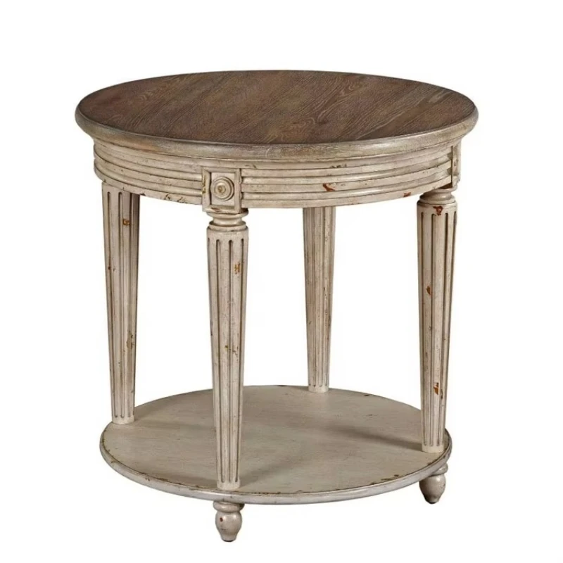 

Modern American solid wood living room, furniture side table & coffee table round table