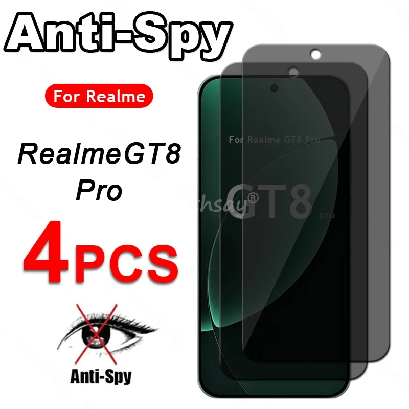 زجاج شاشة الخصوصية لهاتف Realme GT 8 Pro واقي زجاجي مضاد للتجسس شاشة Realme GT8 Pro مقسى Realme GT 8 Pro فيلم مقسى #2