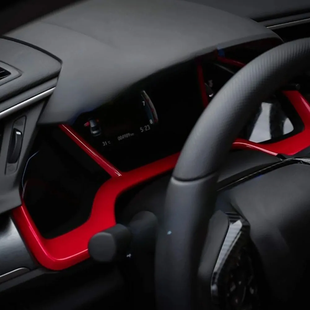

For Honda For Civic 2016-2021 Carbon Fiber Style Speedometer Panel Frame Cover Trim 35x28x3cm ABS Instrument Panel Frame Decor