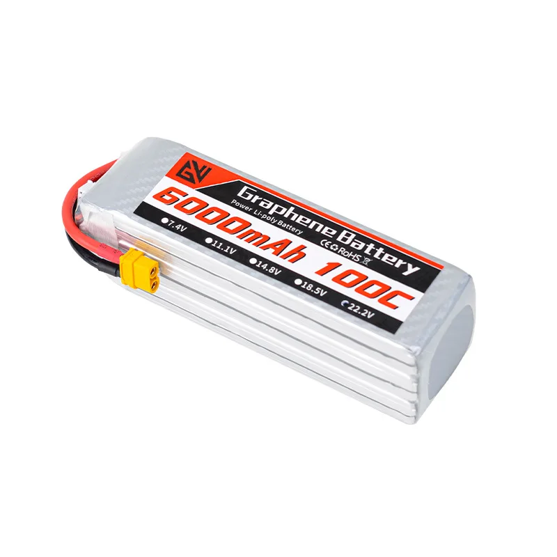 6S 6000mAh Aerial Aviator Battery 22.2V RC Battery 100C with XT60 Plug FPV UAU Drone Aircraft RC Car Truck Racing DIY