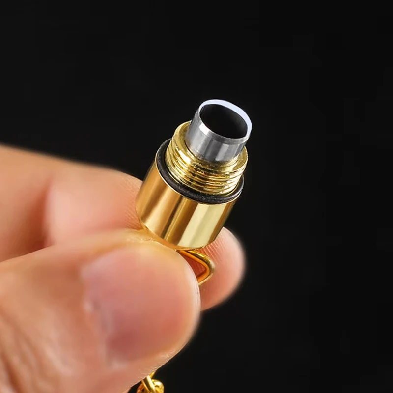 Portable Cigar Puncher 8mm Hole Stainless Steel Cigar Piercer with Keychain Cigar Drill Tools view 6