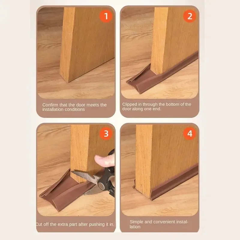 Mute Door Bottom Sealing Strip Door Insulation Anti-mosquito Sealing Without Glue Wool Strip Bedroom Sound Insulation Strip image 6
