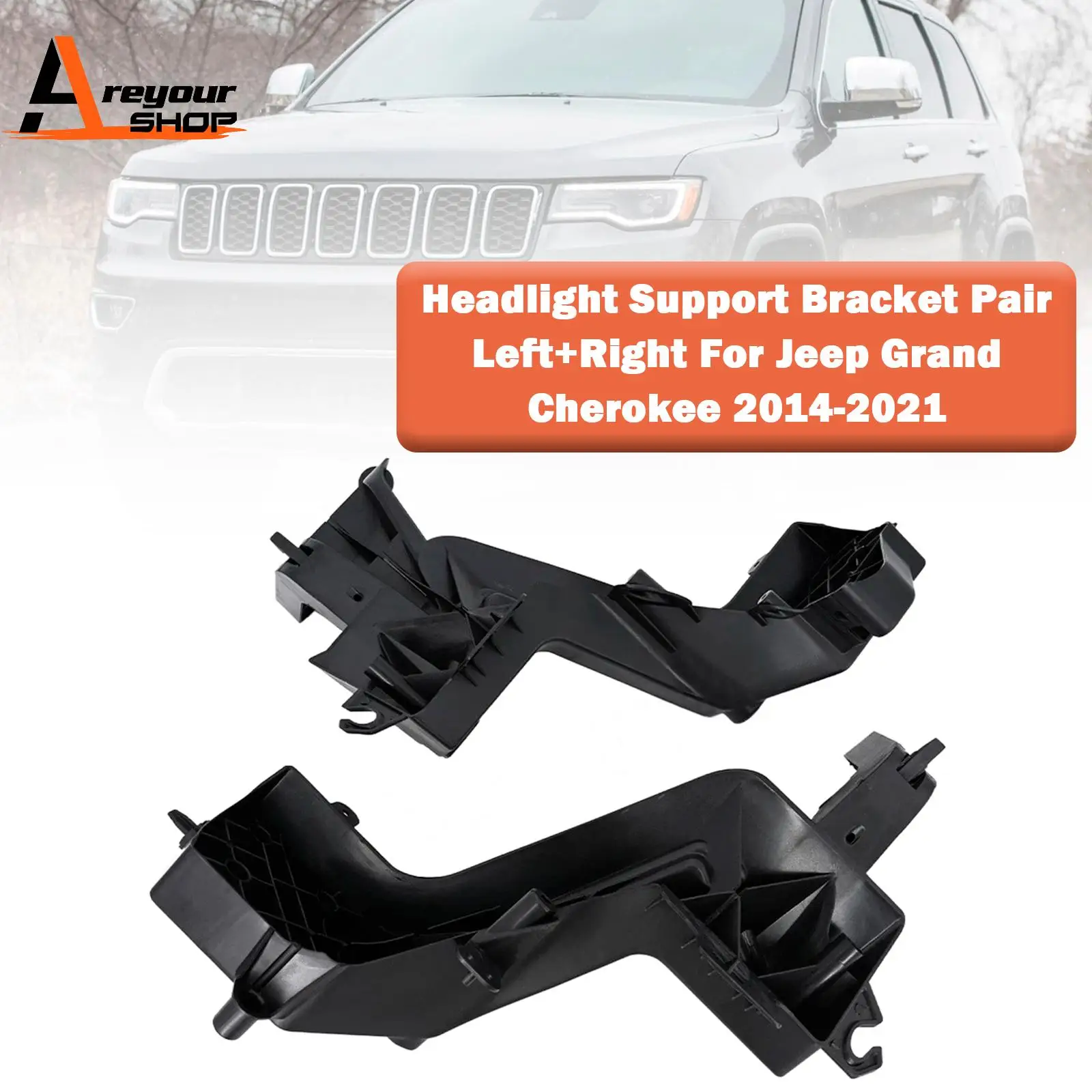 

Areyourshopp Headlight Support Bracket Pair Left/Right for Jeep Grand Cherokee 2014-2021
