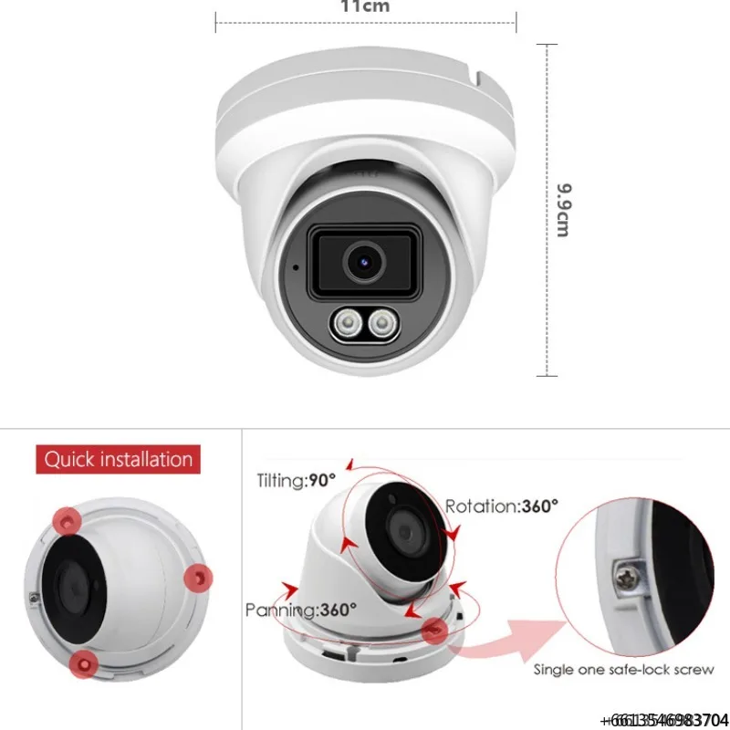 NDAA 8MP Hik Compatible Full Color PoE CCTV Dome Camera OEM Waterproof ColorVu 2.8mm Lens Outdoor Security IP Network Camera 4K