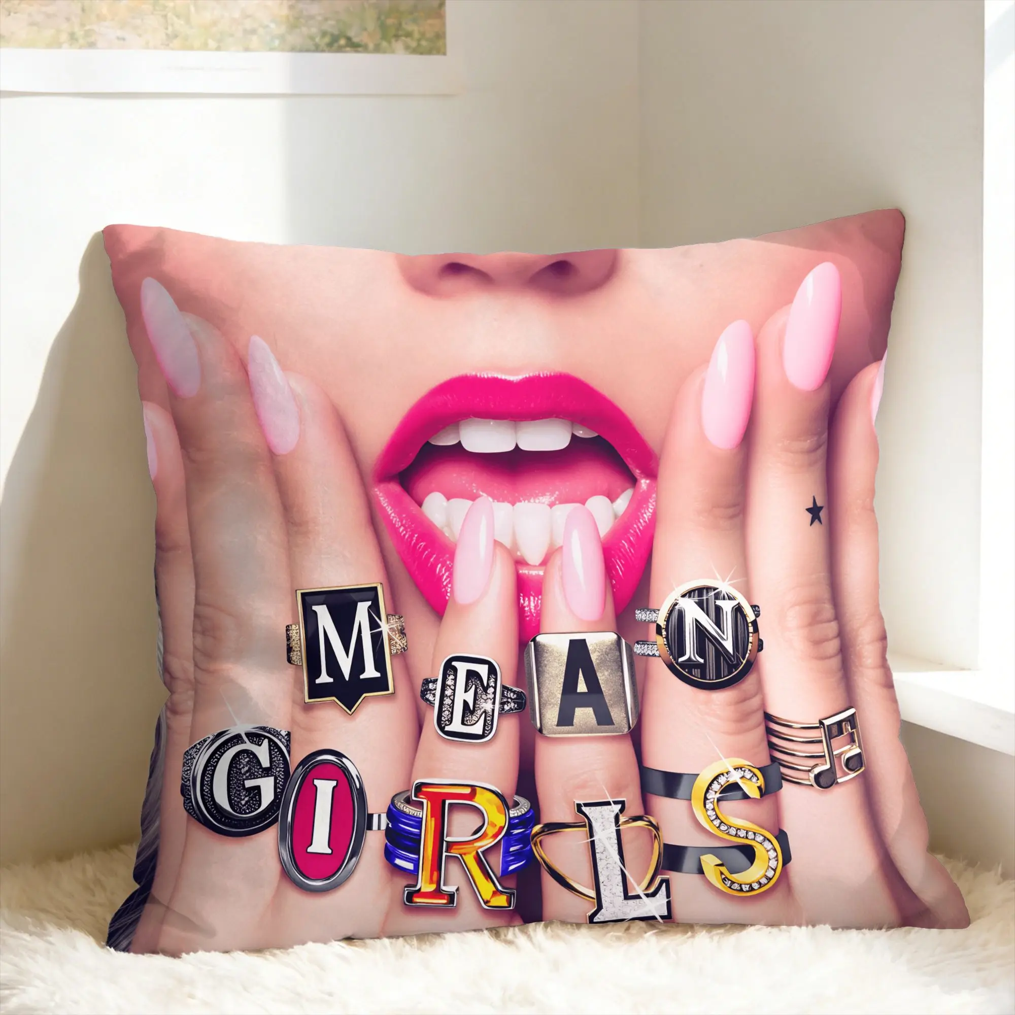 M-Mean Girls B-Burn Book Pillow Case  Custom Pillow Cover For Living Room Chair Funny Pillowcases
