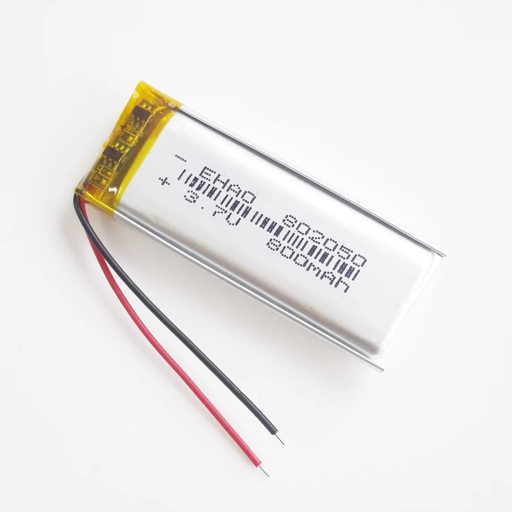 3.7V 800mAh 802050 litowo-polimerowa LiPo akumulator do Mp3 słuchawki PAD DVD E-book zestaw słuchawkowy bluetooth