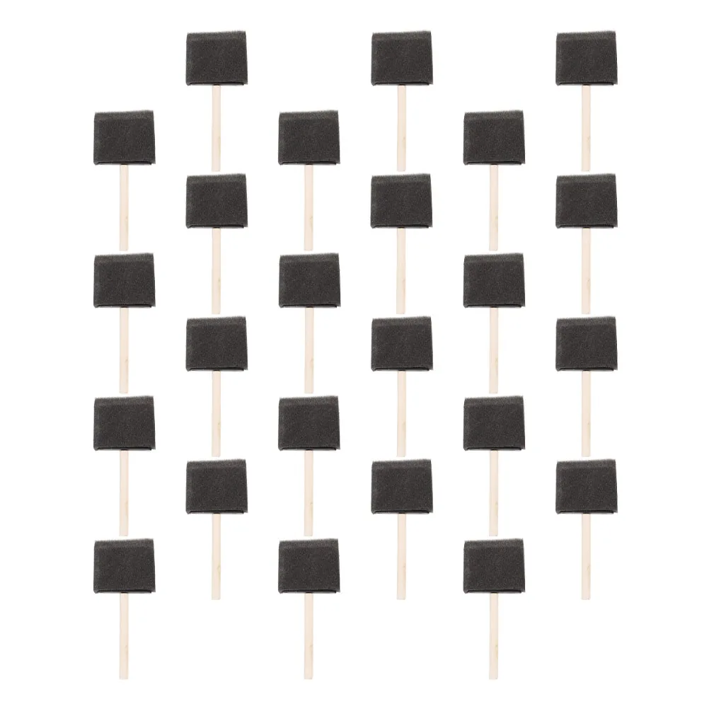 

24pcs Sponge Brush Wooden H Washable Drawing Stamps Kids Tools Graffiti Sponge Brush Foam PaintBrushes Art Craft