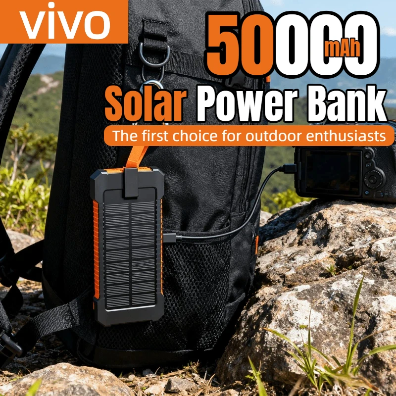 VIVO 500000mAh بنك الطاقة الشمسية المحمولة سعة أكبر LED شحن سريع للغاية بطارية خارجية آيفون سامسونج #3