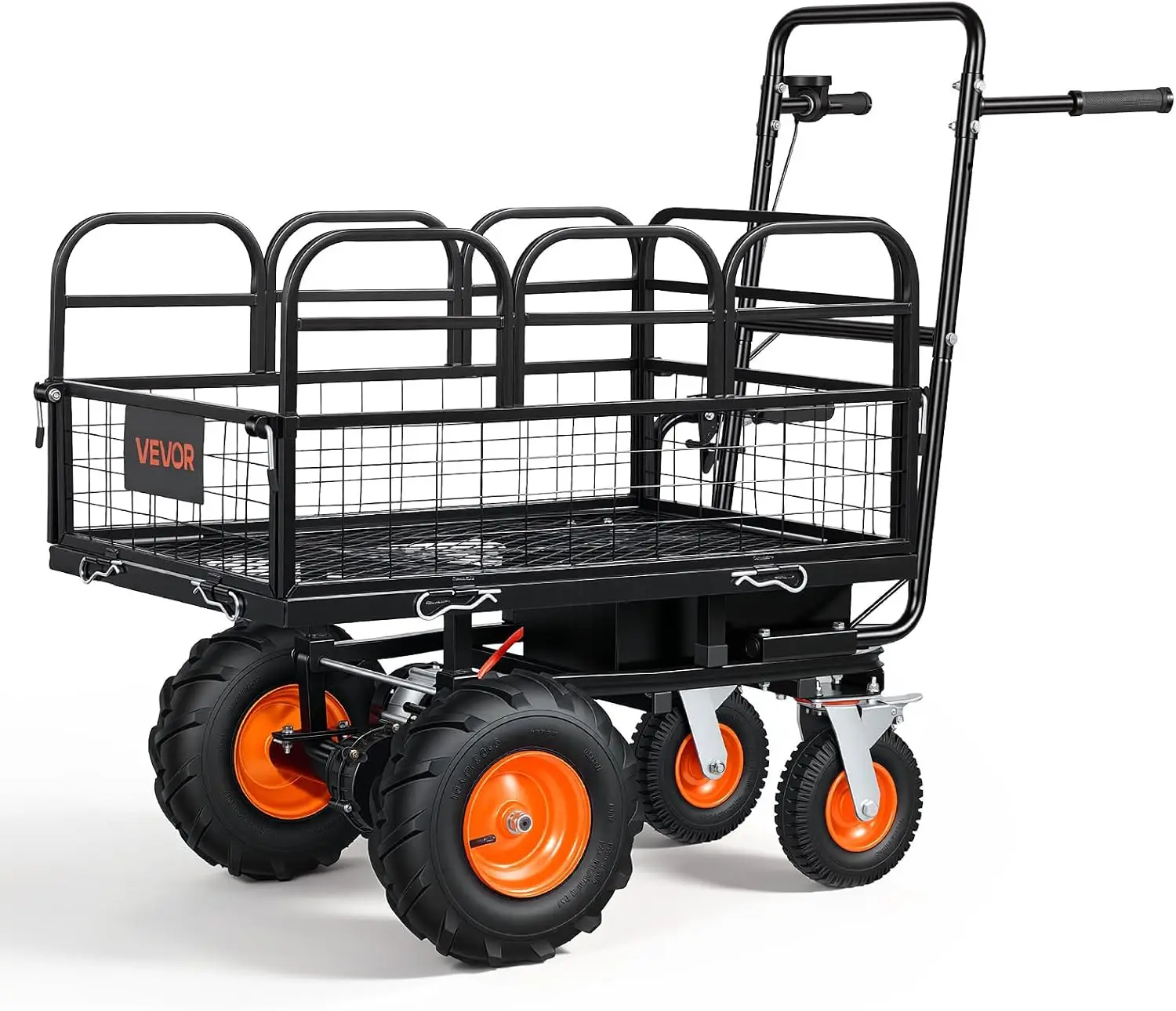 Electric Utility Cart, 36V 432Wh Battery Powered Electric Wagon, 500W Power Wheelbarrow with Brake, 660 lbs Load Heavy Duty Stee