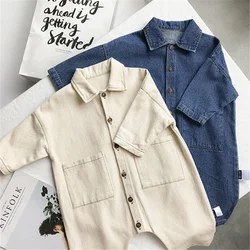 New Soft Denim Baby Romper Solid Infant Clothes Newborn Jumpsuit Babies Boys Costume Cowboy Fashion Jeans Children Clothes