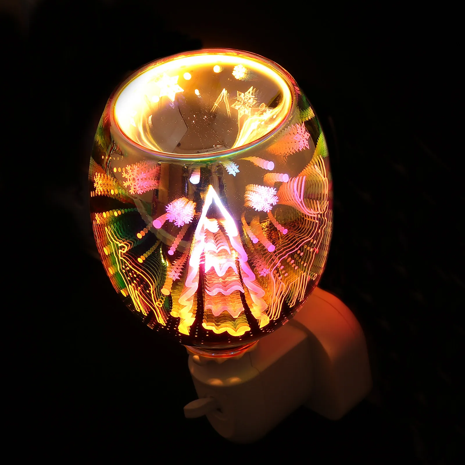 1-個-3d-鹿ナイトライトアロマセラピー機能付きプラグインワックス溶解ウォーマー部屋の家の装飾用クリエイティブ多機能ランプ