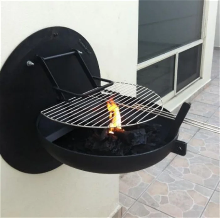 2026 Hot Sale Outdoor Folding Barbecue Grill Garden Wood Burning Metal Fire Pit Wall Mounted BBQ Grills