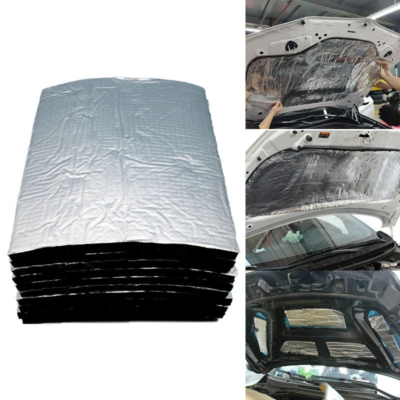 10pcs 5mm Car Sound Deadener Heat Insulation Mat for Auto Van Sound Proofing Deadening Insulation Mat Car Hood Noise Insulator
