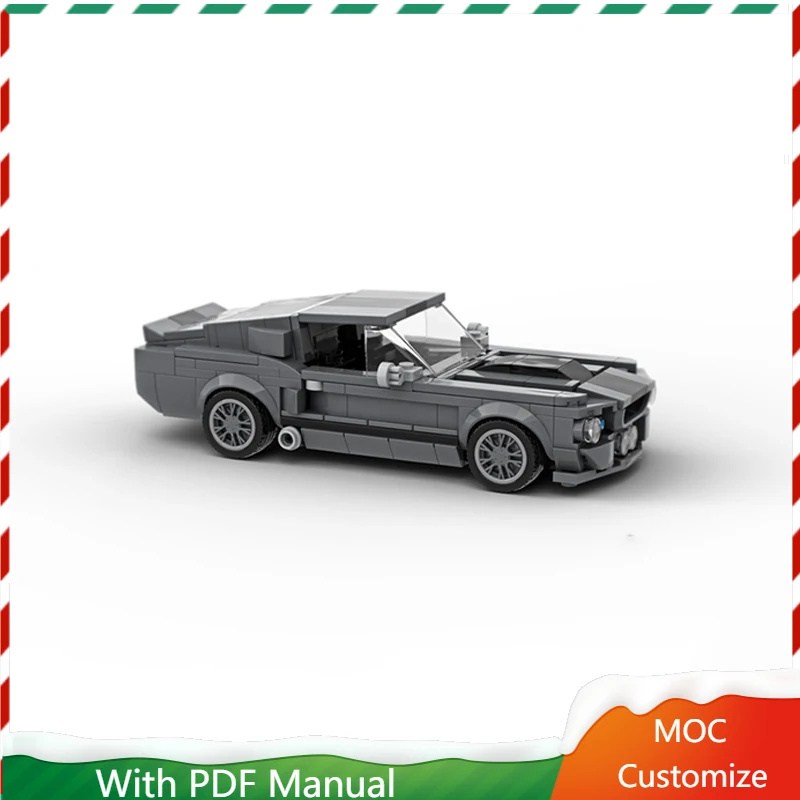 

382 детали MOC серый классический спортивный автомобиль технология модульные строительные блоки модель для детей сборка дисплей игрушки рождественские подарки