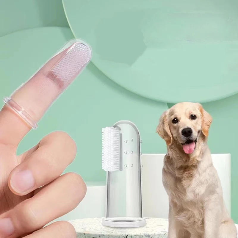 5pcs Super Soft Pet Finger Toothbrush Teddy Dog Brush Bad Breath Tartar Teeth Care Tool Dog Cat Cleaning Silicagel Pet Supplies