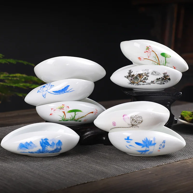 Pure White Ceramic Tea Kung Fu Tea Set, White Jade Porcelain Tea Spoon, Tea Is Rewarded, Tea Tray, Tea Ceremony