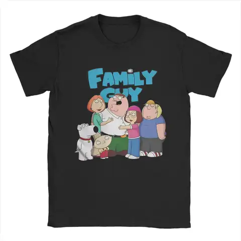 Families Guys T-shirts med tecknad karaktär Herr Dam Ren bomull Novelty T-shirts Rund Krage Kortärmade Kläder Tryckta 8 best sales Family Guy-t-shirt - №6
