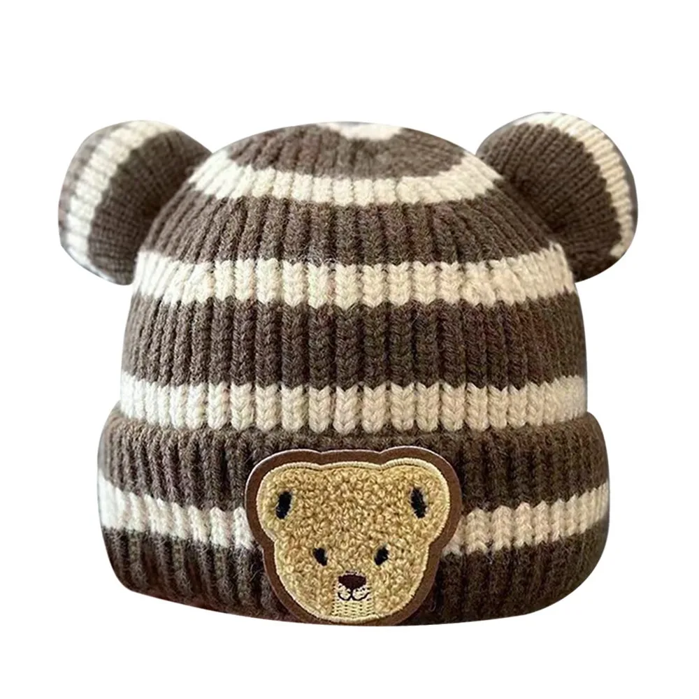 

0-2 Year baby Fashion Little Bear Ears Baby Winter Hats Soft Crochet Kids Beanie Hats Cartoon Casual Photography Prop Boys Girls