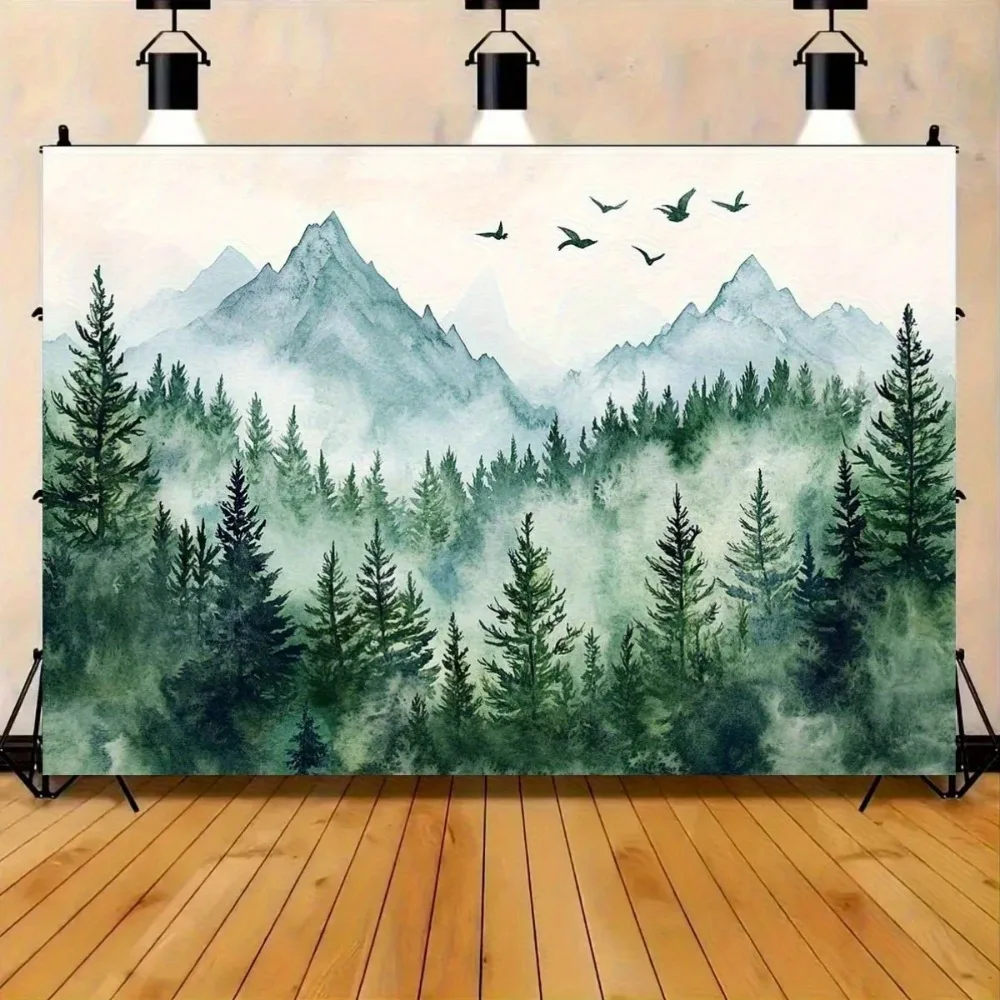 Forest Birds, Natural Landscape Theme, Horizontal Blessing Background, Festival Parties, Home Decoration, Photography Background
