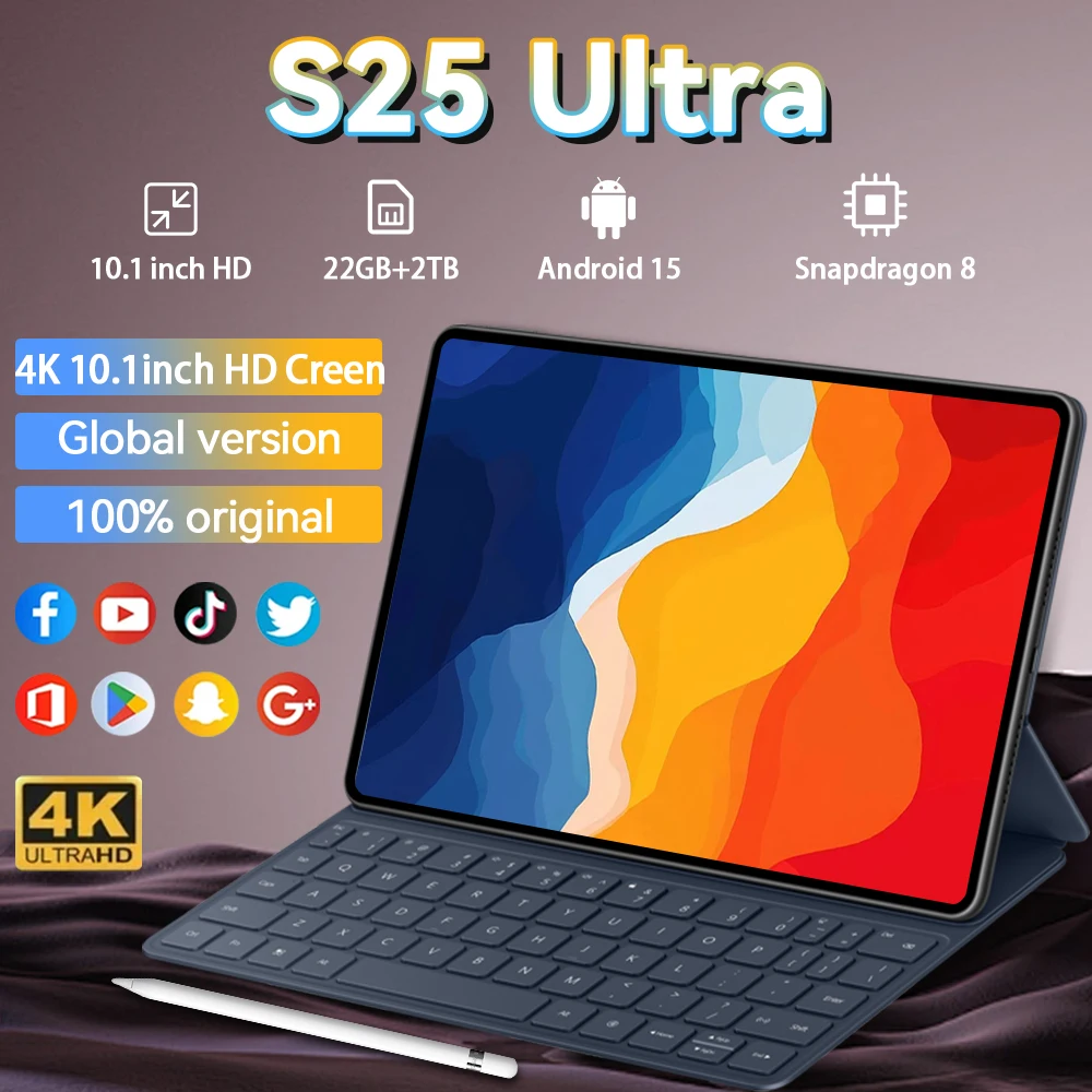 

HOT Tablet PCOriginal Pad 25 Ultra Snapdragon 8 22GB+2TB 10.inch High Definition Screen Global 20000mAh 5G Dual Card Android 15
