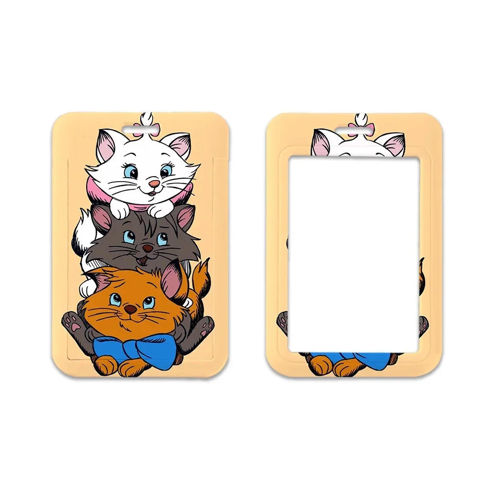 Disney-The Aristocats Badge Holder for Women, ID Card Lanyard, Neck Straps, Titulares de Crédito, Chaveiros Acessórios Meninas