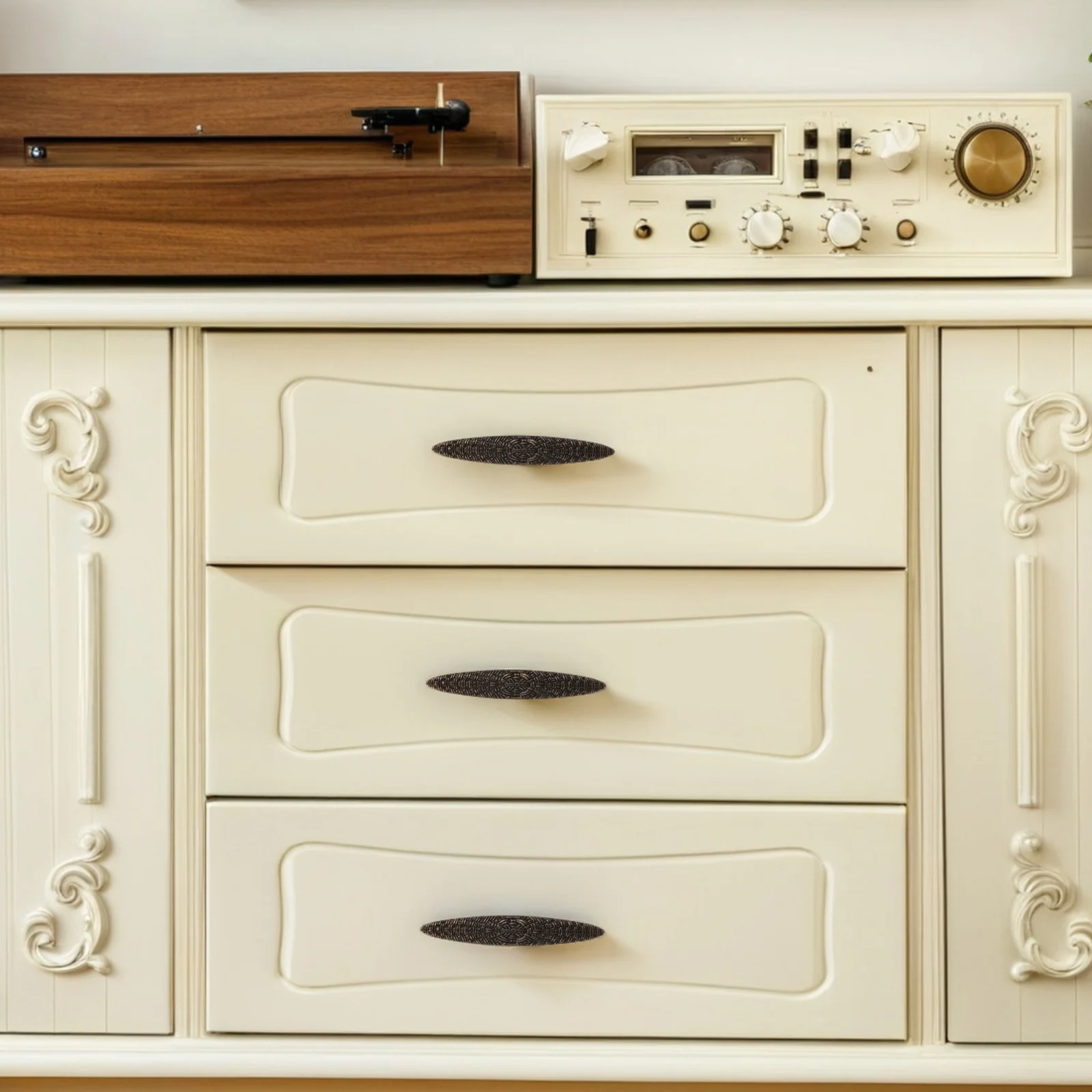 

1 set 1 Set Zinc Alloy Vintage Cabinet Pull Handle Retro Chinese Style Dresser Knob For Kitchen Wardrobe Drawer Furniture Use