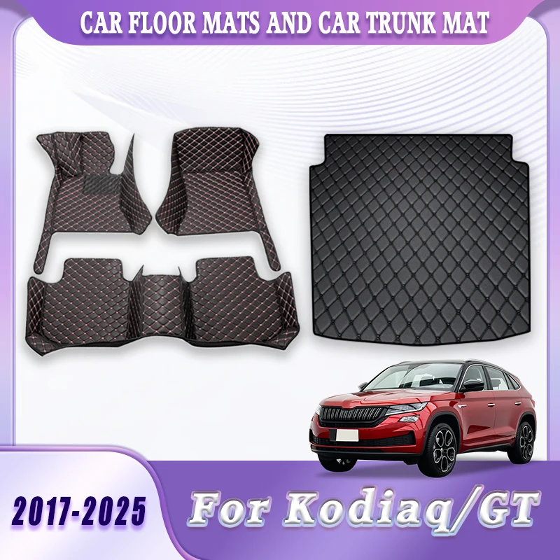 

Car Floor Mats Cargo Liner Set For Skoda Kodiaq / Kodiaq GT 2025 2024 2023 2022 2021 2020 2019 2018 2017 All Weather Accessories