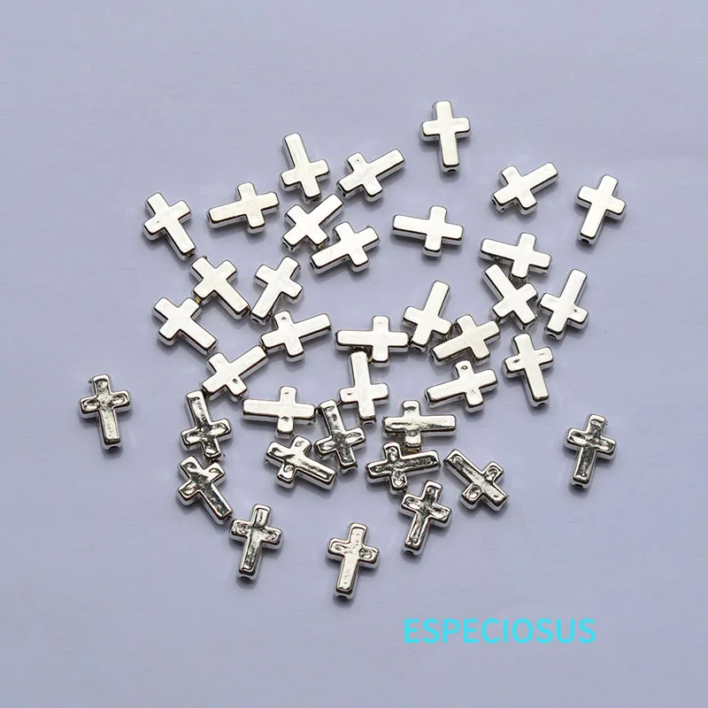 13MM akrylowe krzyż Charms dla wisiorek imitacja rod kolorowy platerowany Making DIY Fashion akcesoria do biżuterii akrylowe koraliki 50 sztuk